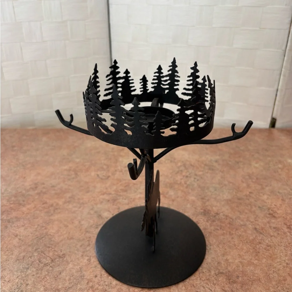 PartyLite Black Moose & Forest Metal Candle Holder - Picture 6 of 9